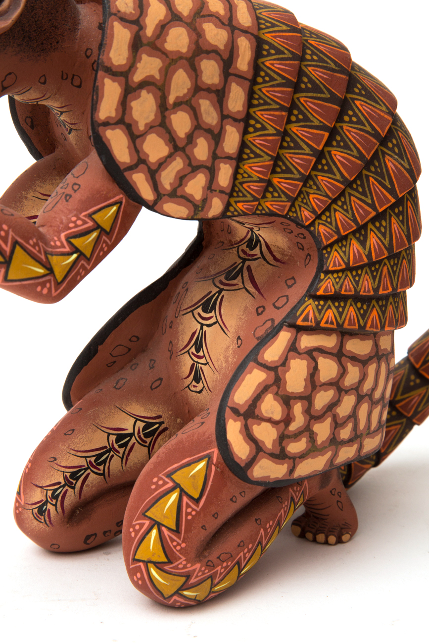 Eleazar Morales Oaxacan Hand Carved And Painted Armadillo Man Sculpture