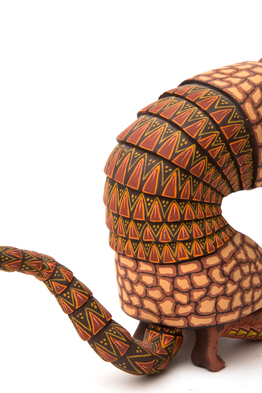 Eleazar Morales Oaxacan Hand Carved And Painted Armadillo Man Sculpture
