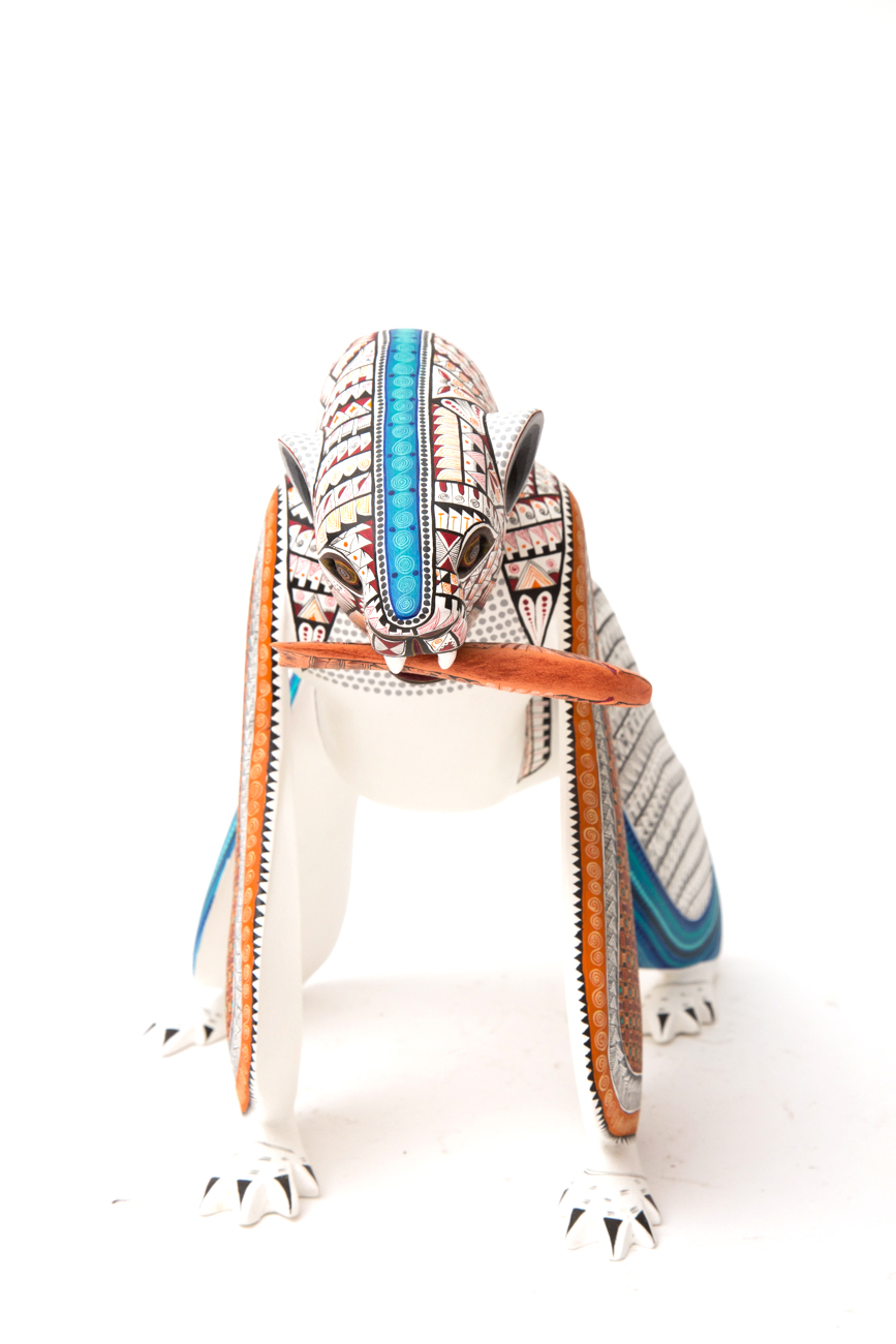 Jacobo + Maria Angeles Oaxacan Painted Wood Carving Of Polar Bear