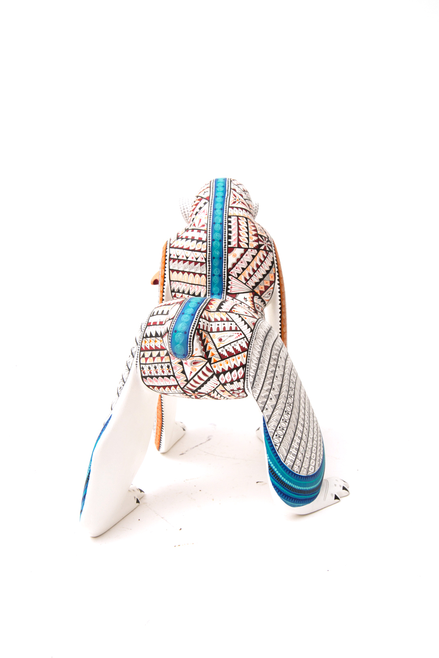 Jacobo + Maria Angeles Oaxacan Painted Wood Carving Of Polar Bear