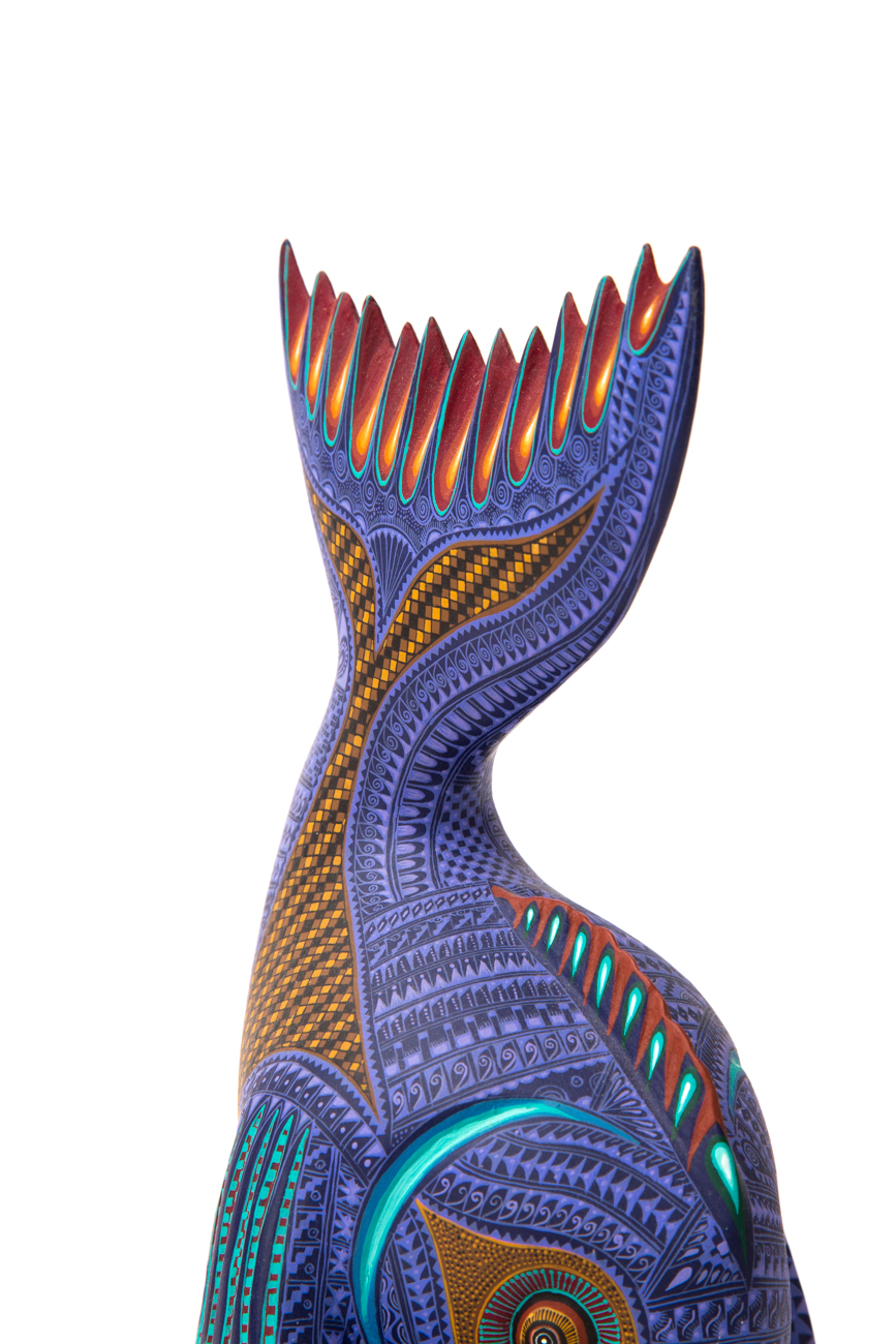 Jacobo + Maria Angeles Oaxacan Painted Wood Carving Of Fish