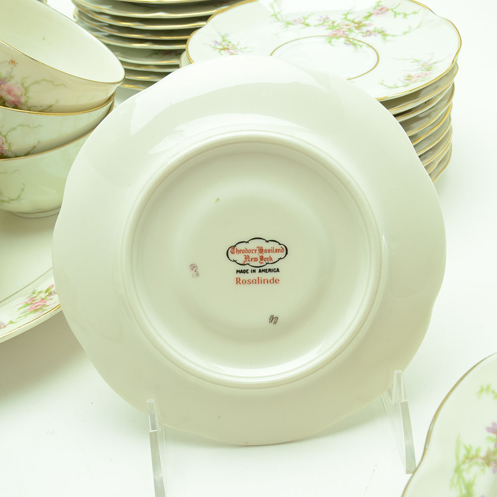 Ten Place Setting of "Rosalinde" by Haviland