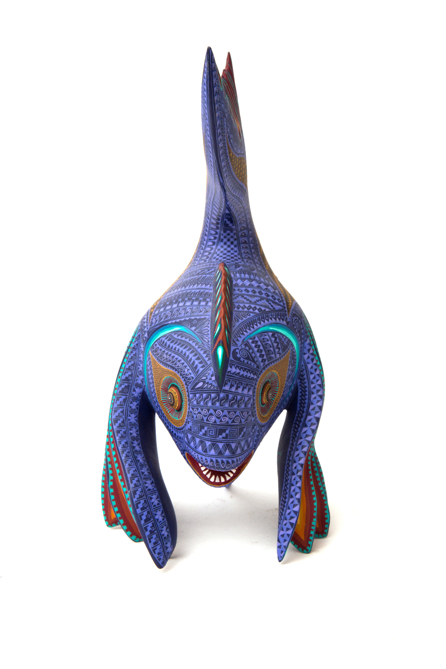 Jacobo + Maria Angeles Oaxacan Painted Wood Carving Of Fish
