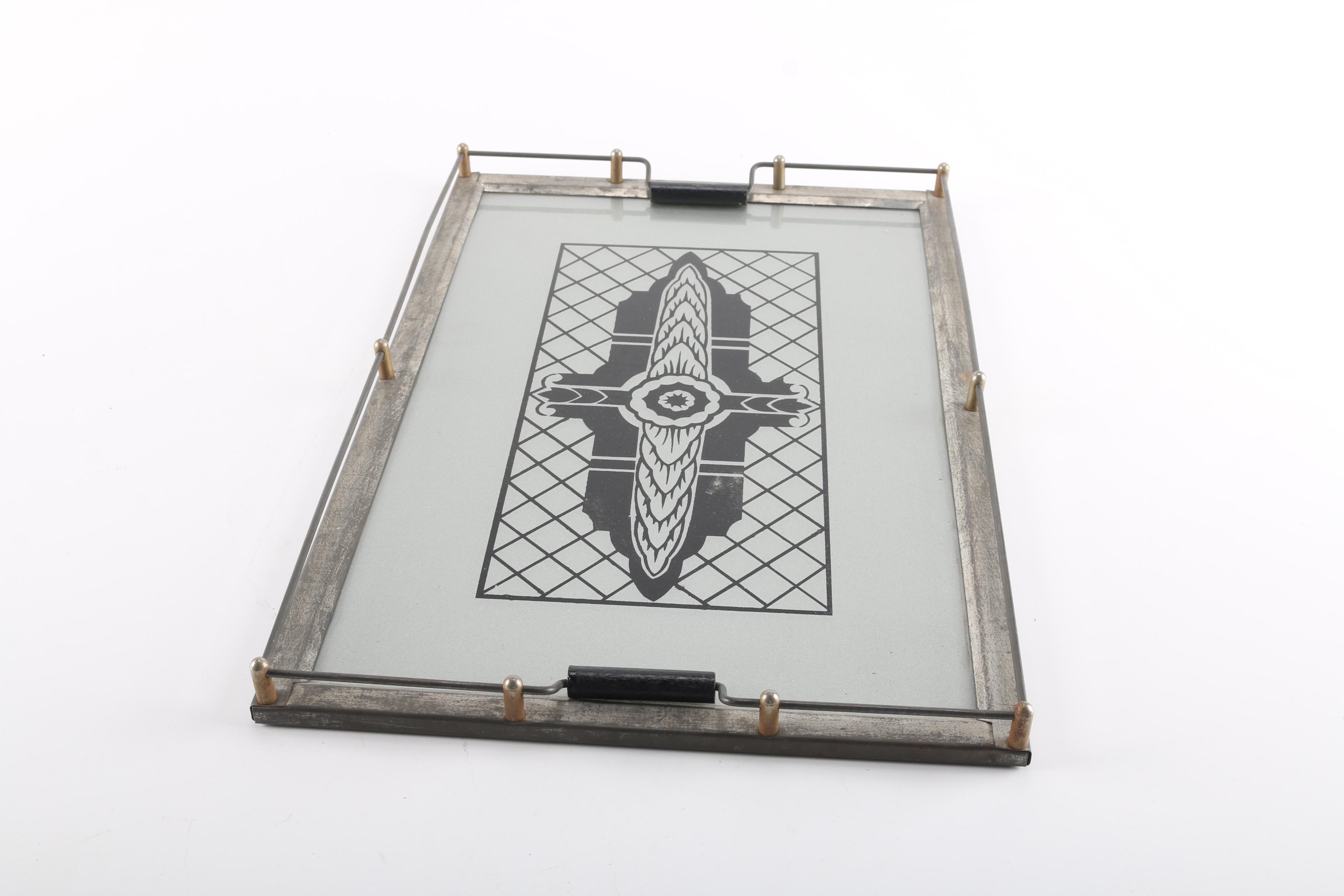 Art Deco Pattern Bar Tray