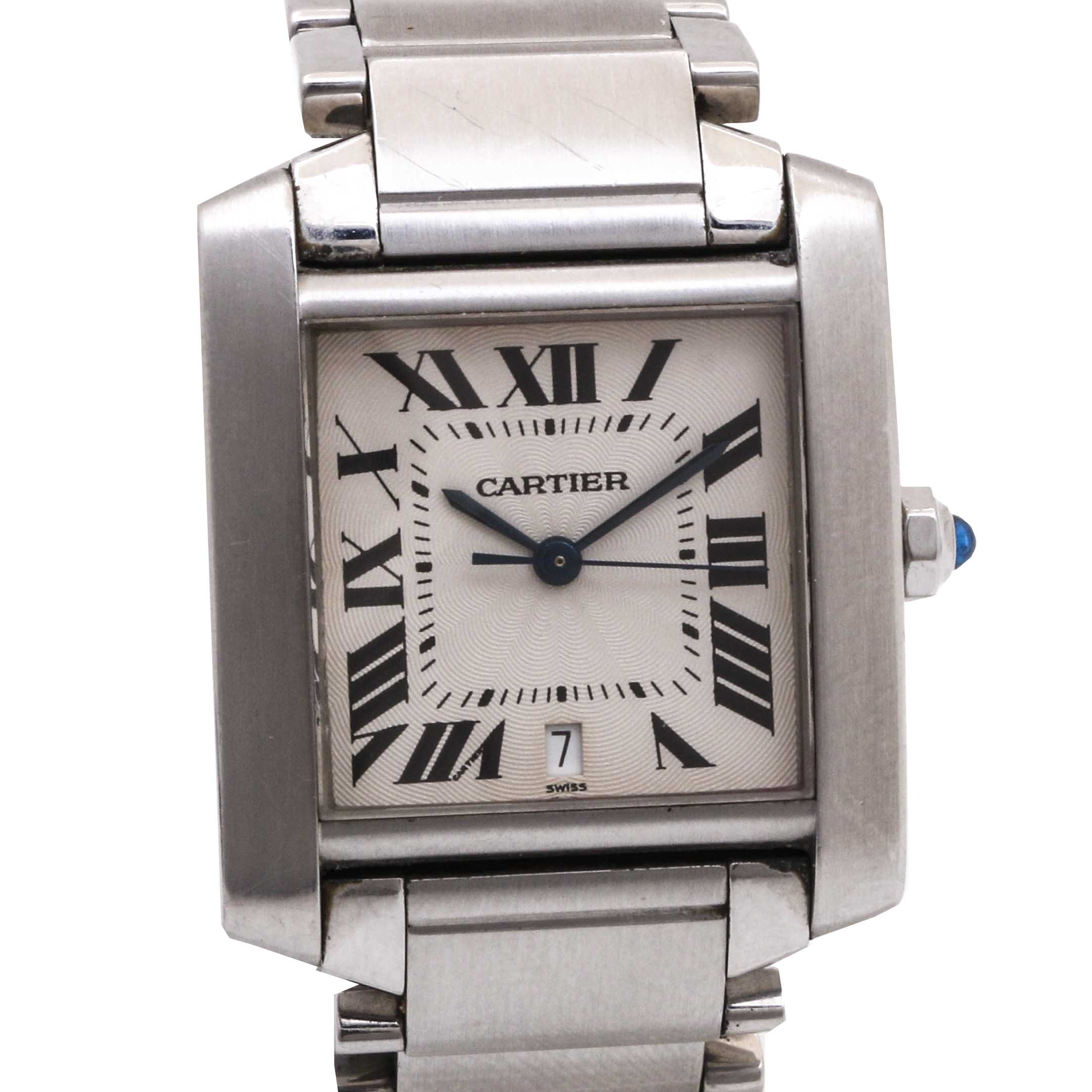 Cartier “Tank Francaise” Stainless Steel Watch