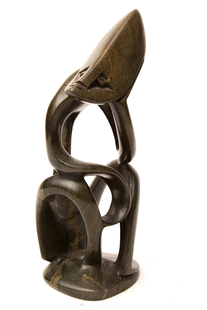 D. Sasa Shona Stone Sculpture Of Seated Figure