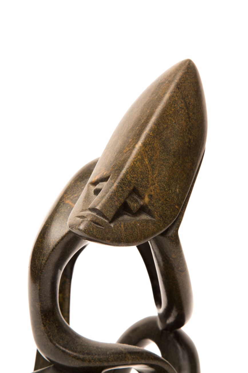 D. Sasa Shona Stone Sculpture Of Seated Figure