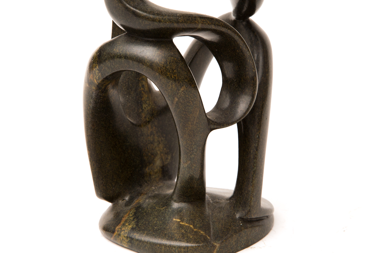 D. Sasa Shona Stone Sculpture Of Seated Figure