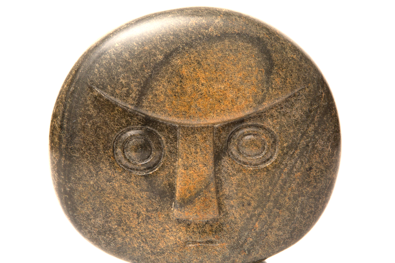 Edward Chiwawa Shona Stone Sculpture Of Rounded Face