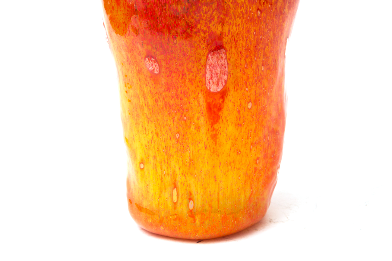 Orange And Yellow Art Glass Vase