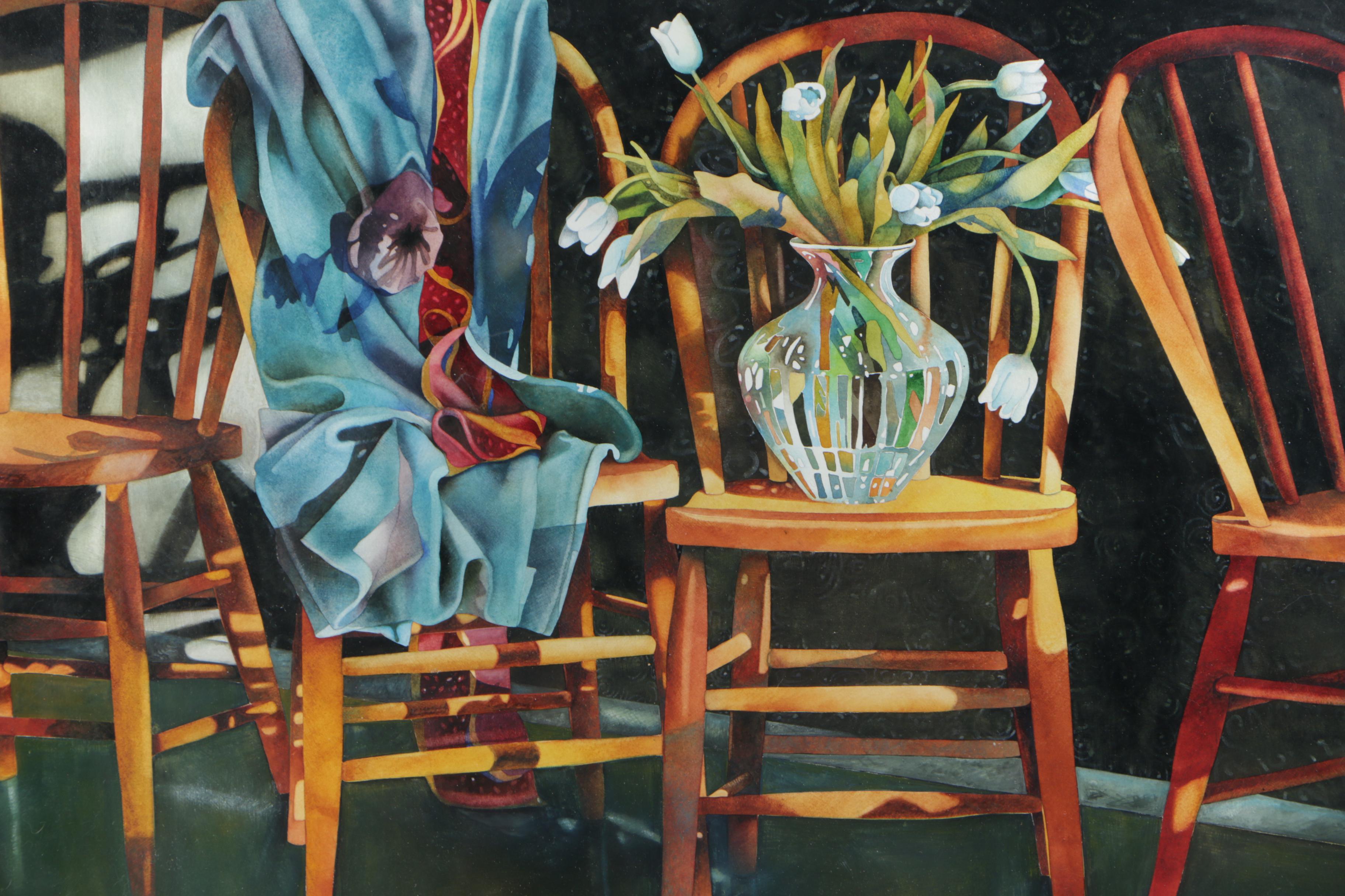 Butler Steltemeier Watercolor Painting of Chairs