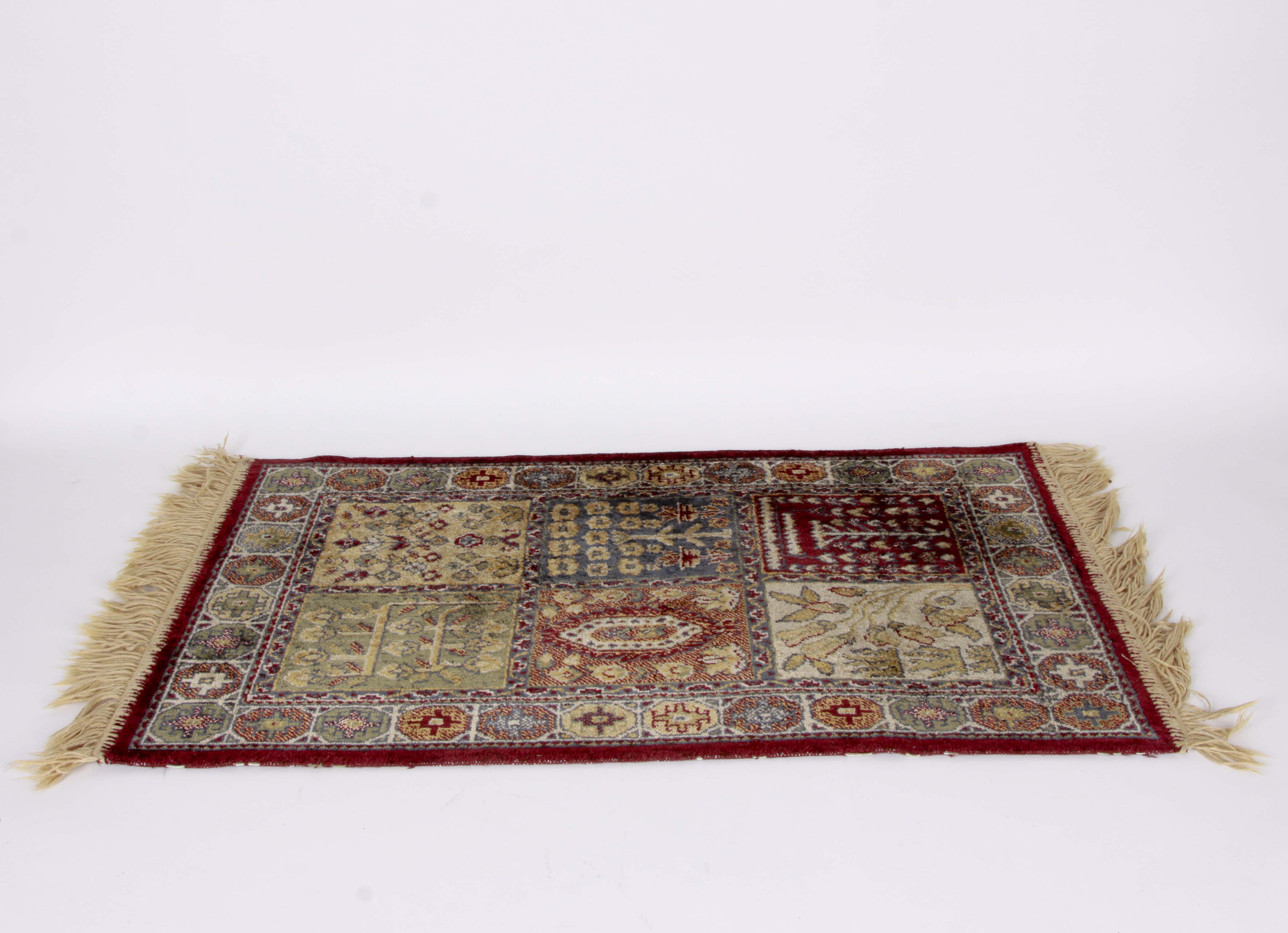 Three Small Machine Woven Bakhtiari-Style Accent Rugs