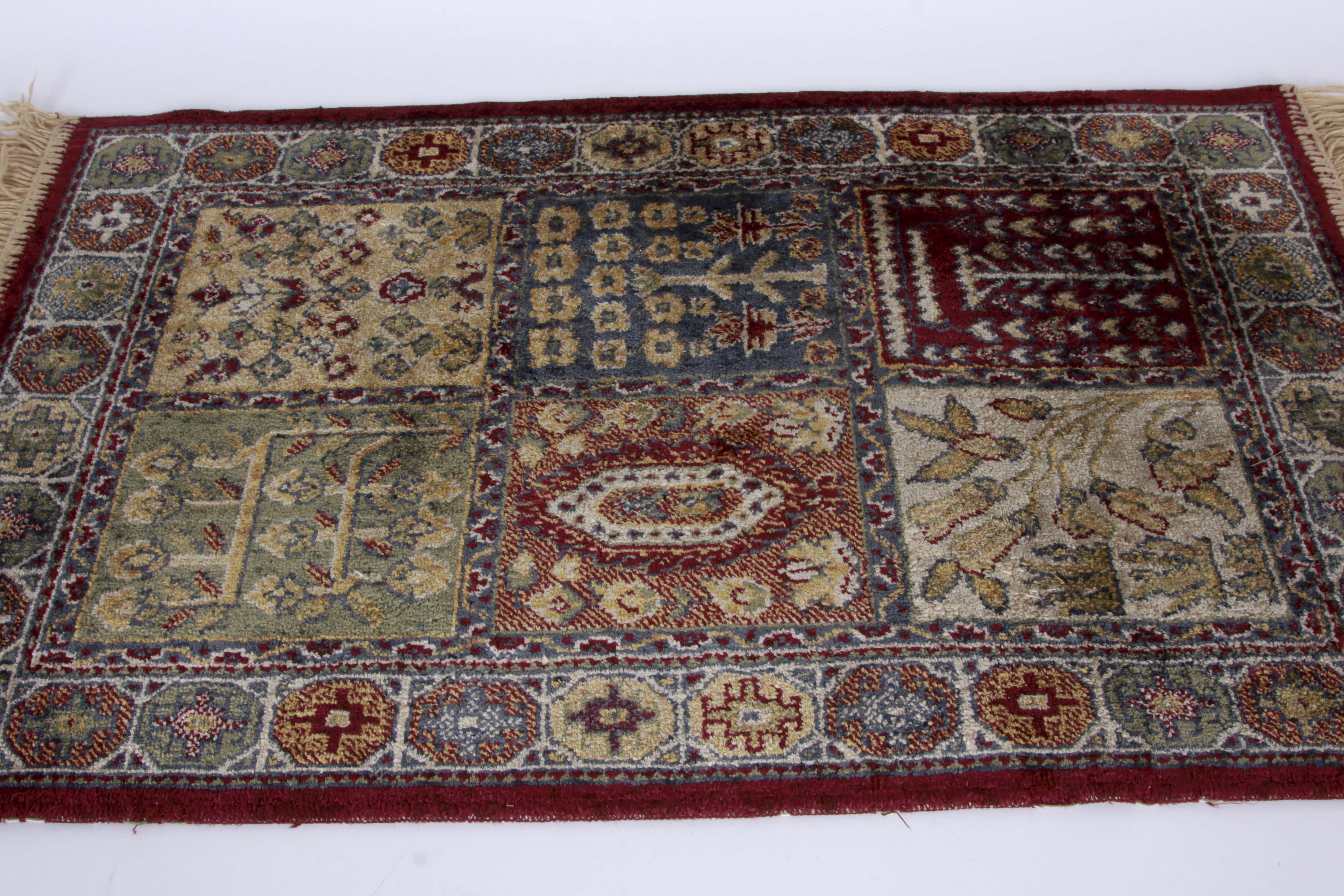 Three Small Machine Woven Bakhtiari-Style Accent Rugs