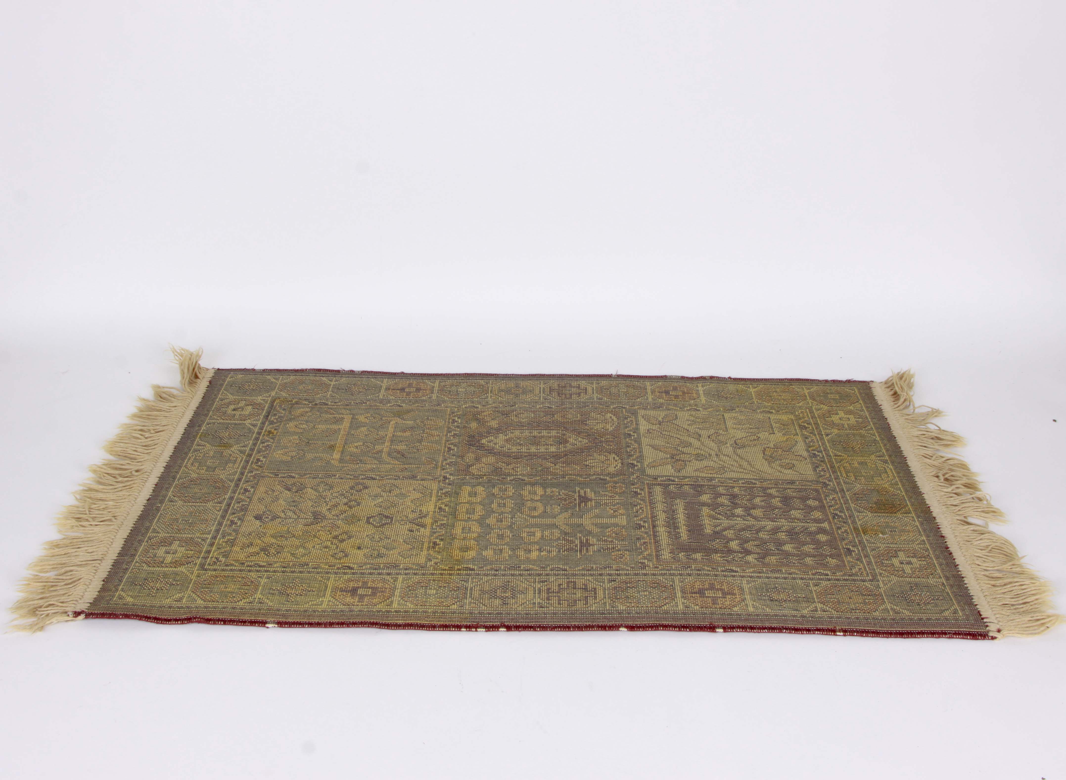 Three Small Machine Woven Bakhtiari-Style Accent Rugs