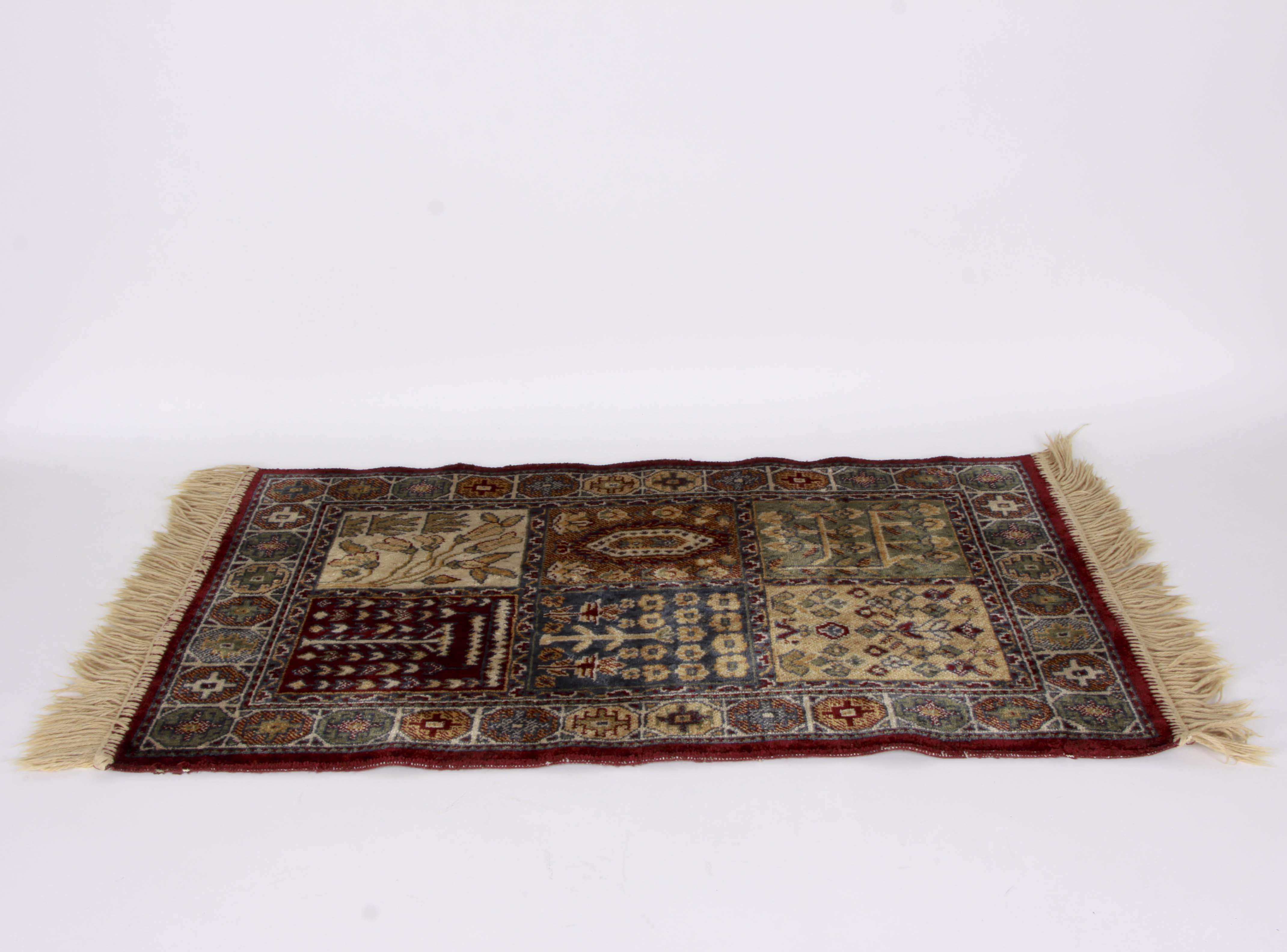 Three Small Machine Woven Bakhtiari-Style Accent Rugs