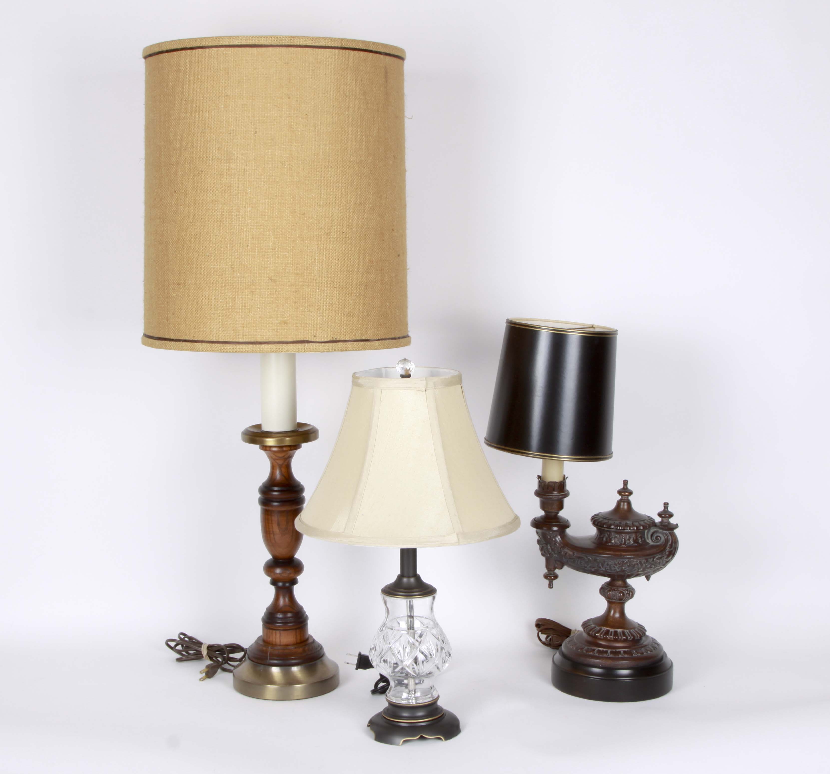 Three Assorted Table Lamps
