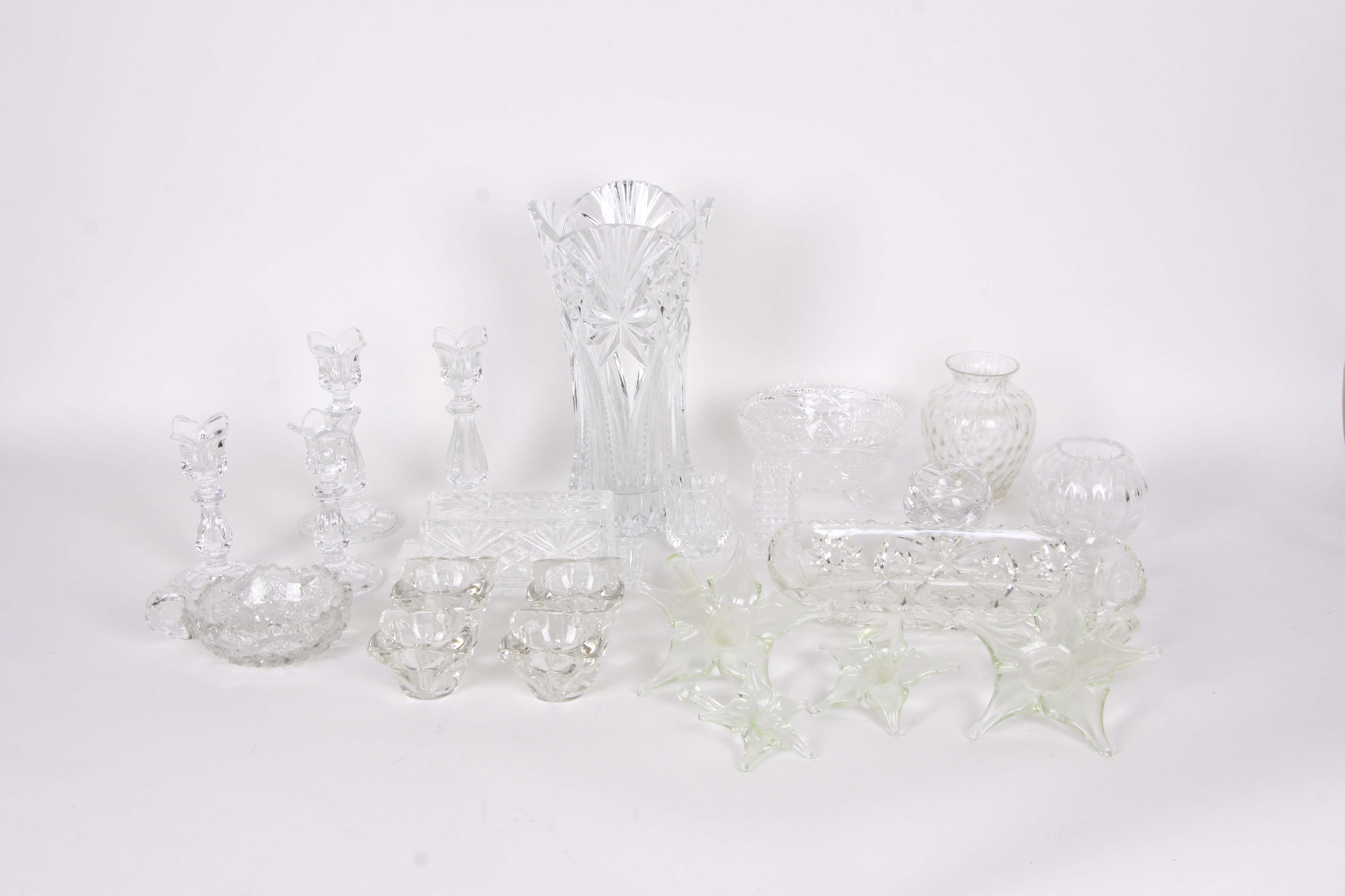 Assorted Glass Decor and Serving Pieces