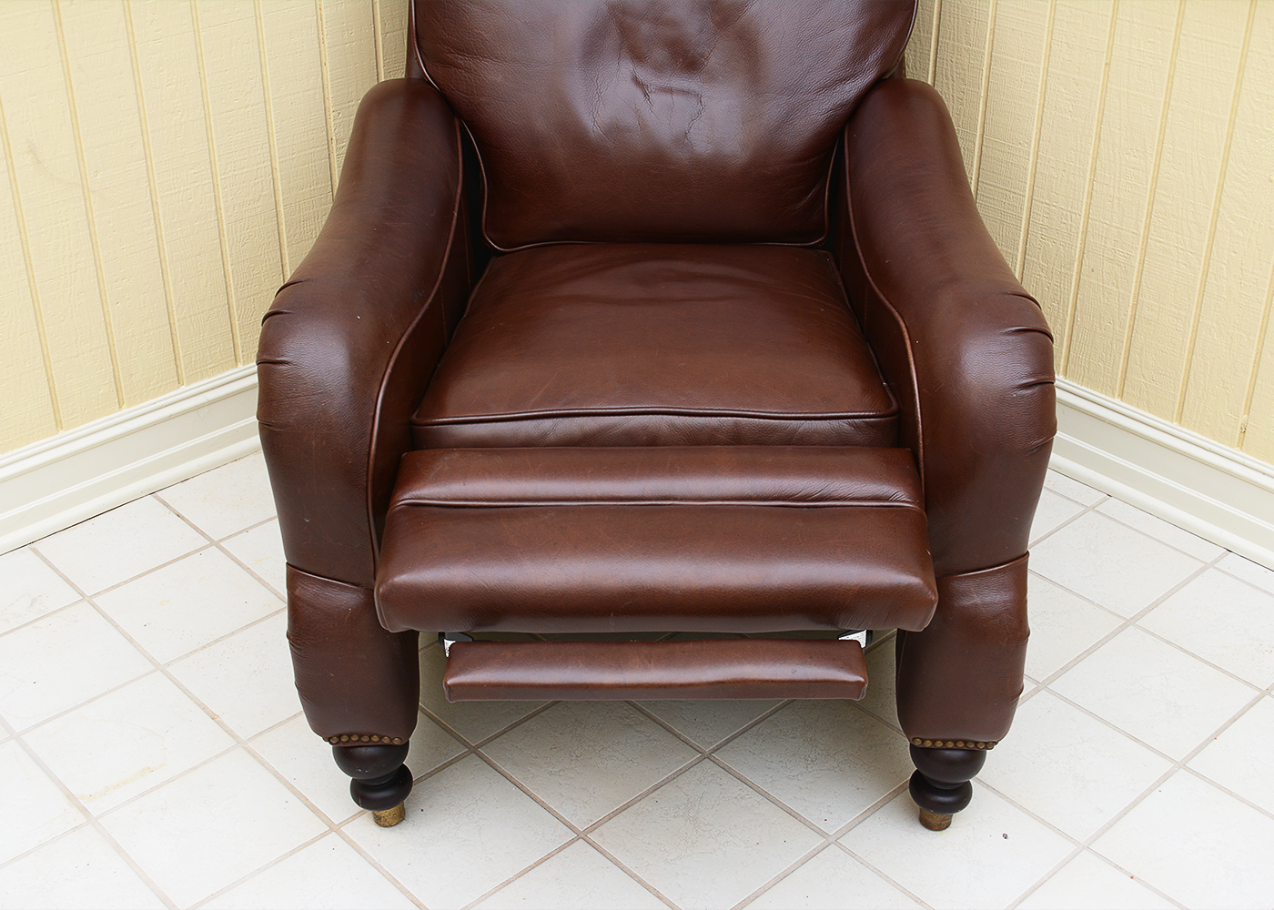 Ballard Designs Brown Leather Recliner