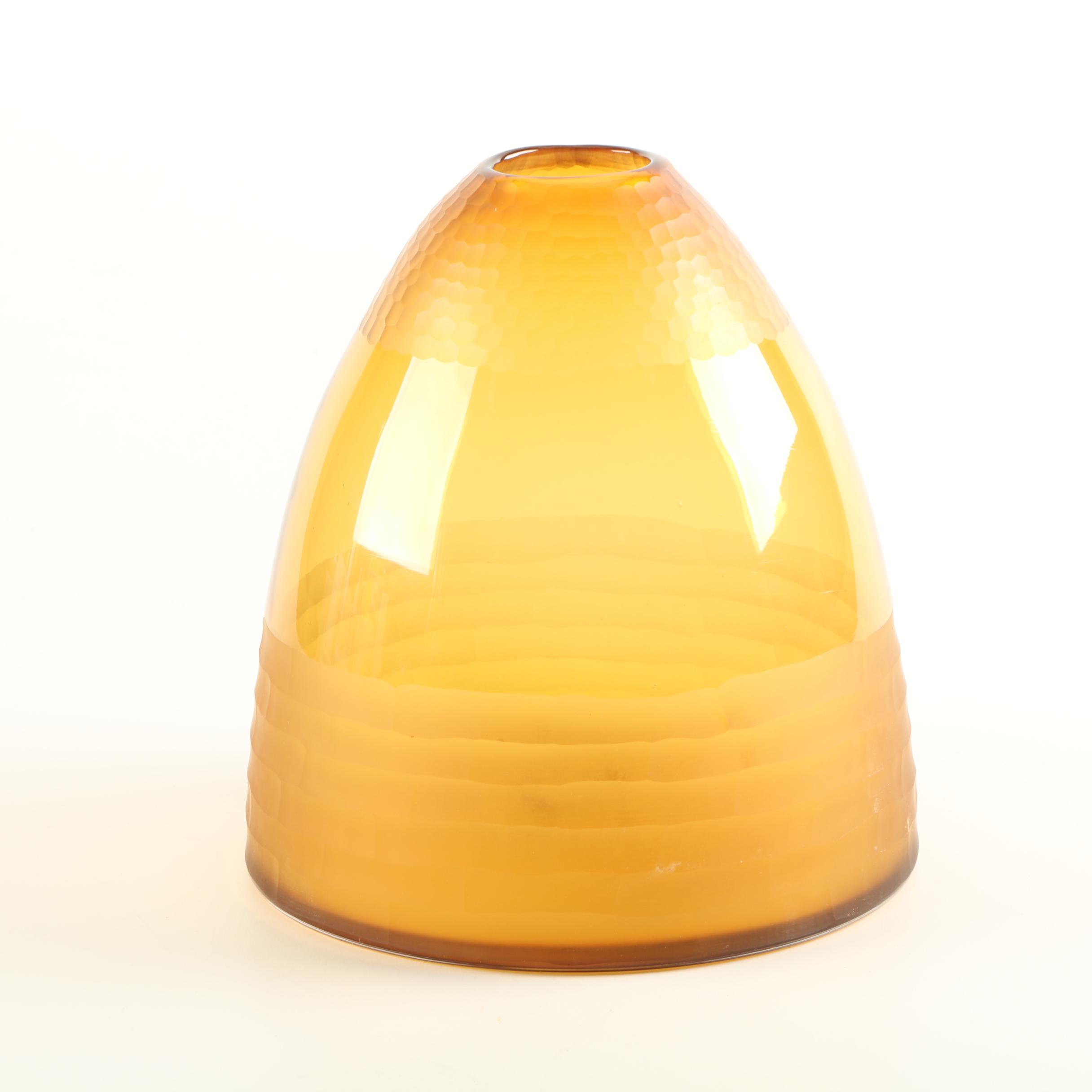 Hornsea and Amber Tone Glass Vases
