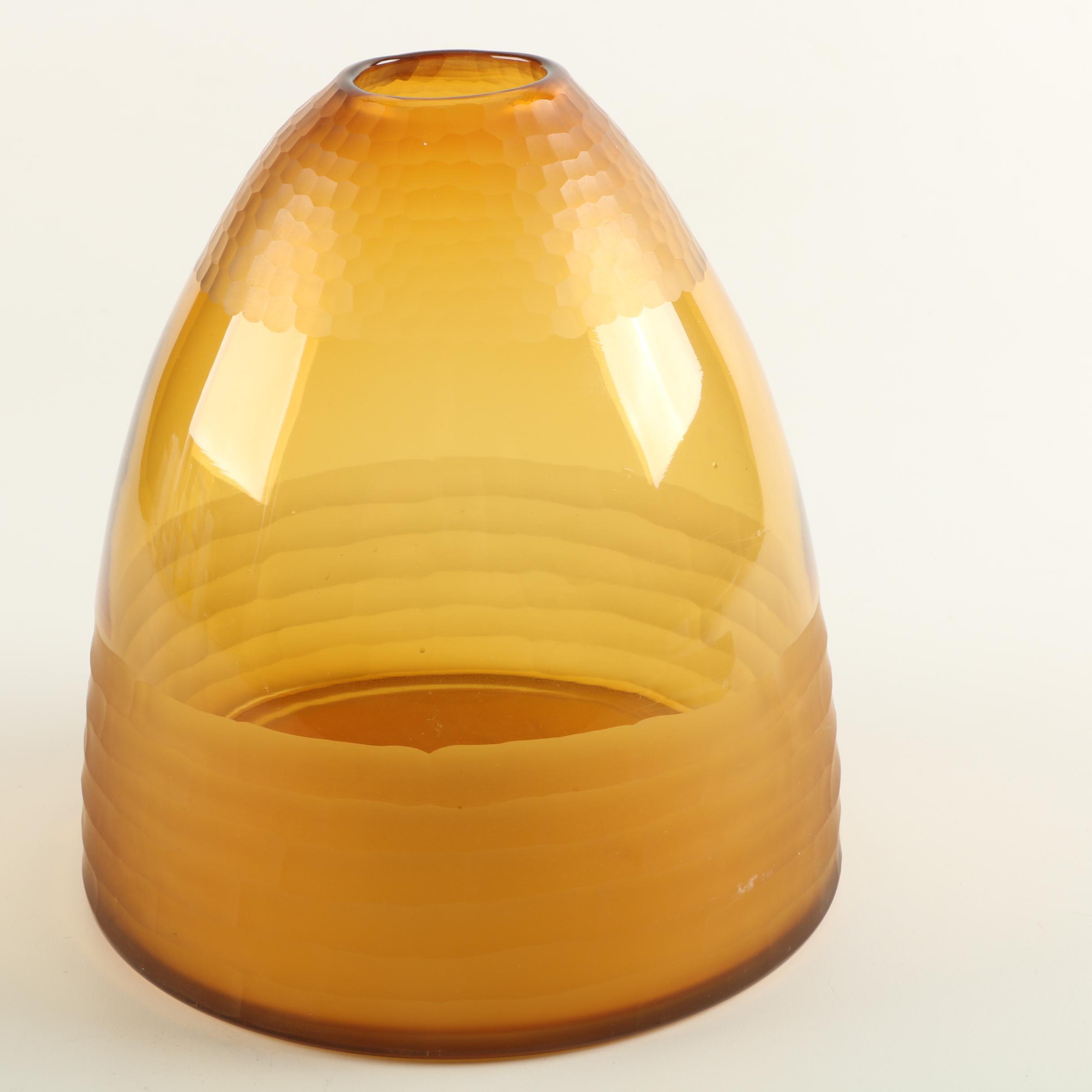 Hornsea and Amber Tone Glass Vases