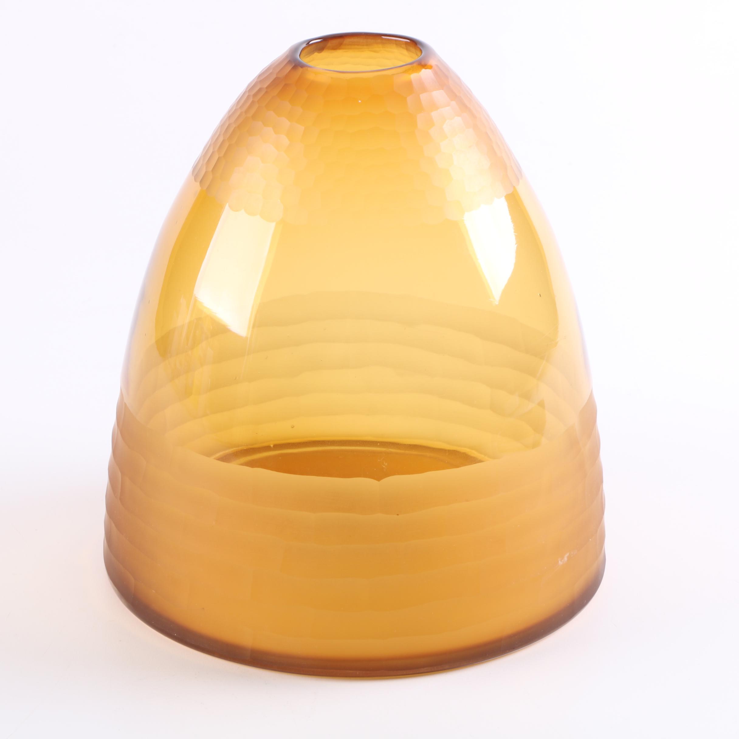 Hornsea and Amber Tone Glass Vases