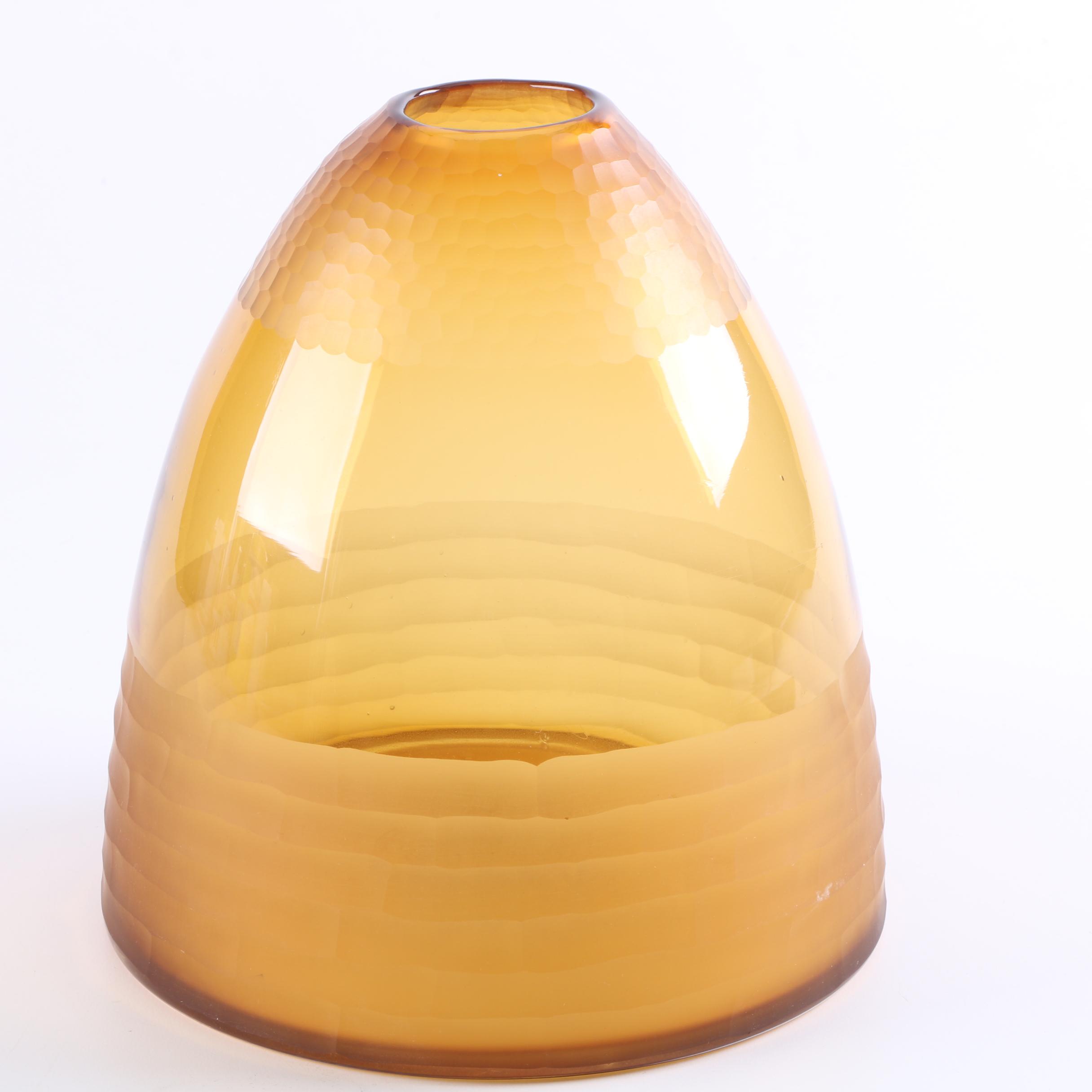 Hornsea and Amber Tone Glass Vases