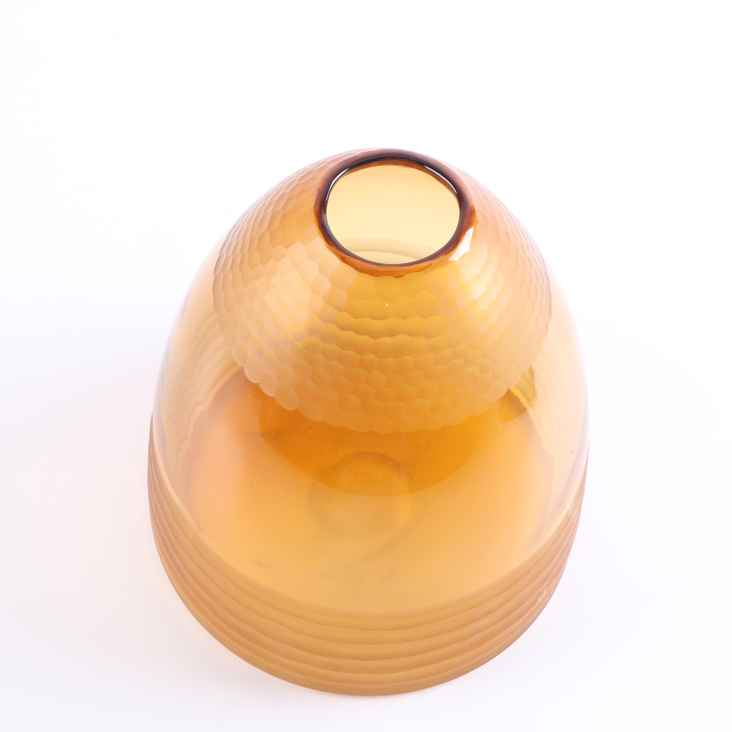 Hornsea and Amber Tone Glass Vases