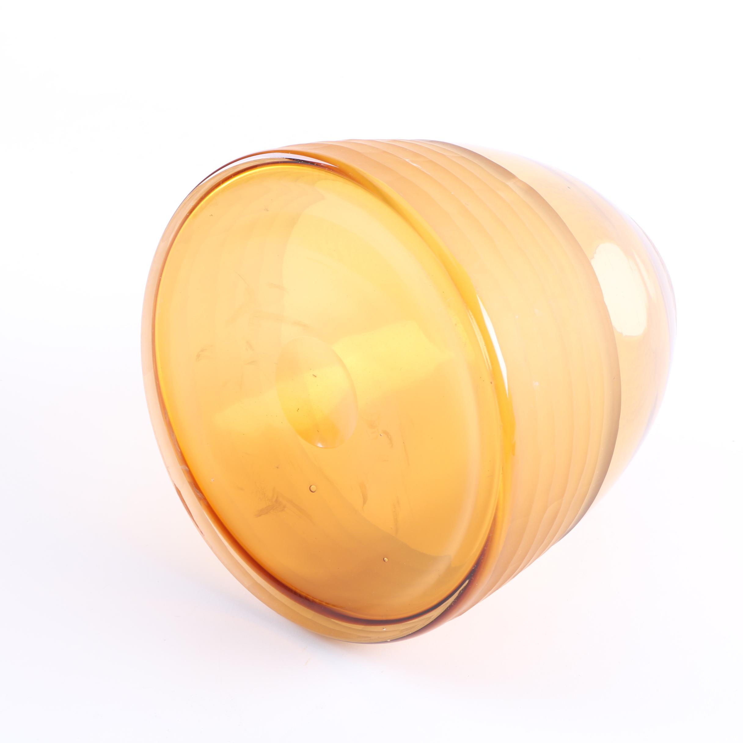 Hornsea and Amber Tone Glass Vases