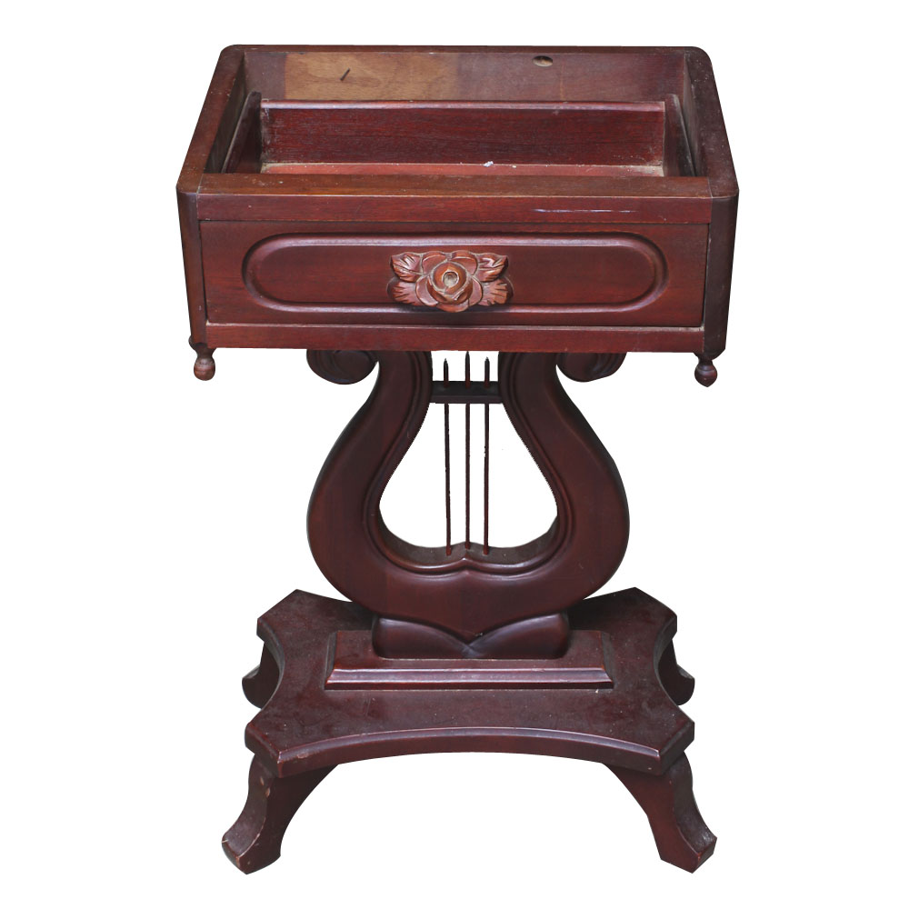 Lyre Shaped Pedestal Accent Table Base