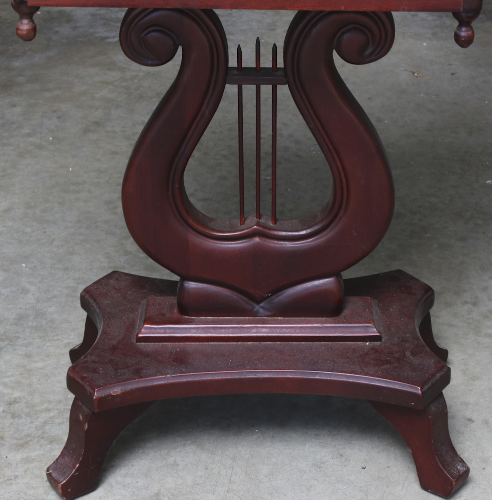 Lyre Shaped Pedestal Accent Table Base