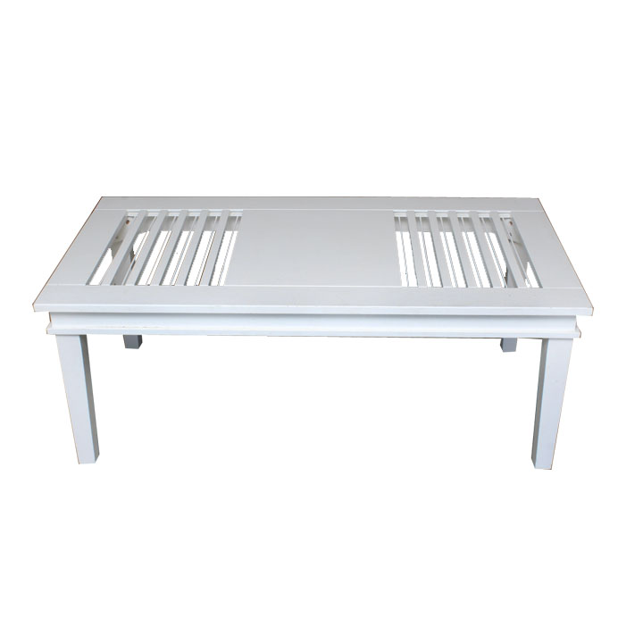 White Finish Shutter Style Accent Table