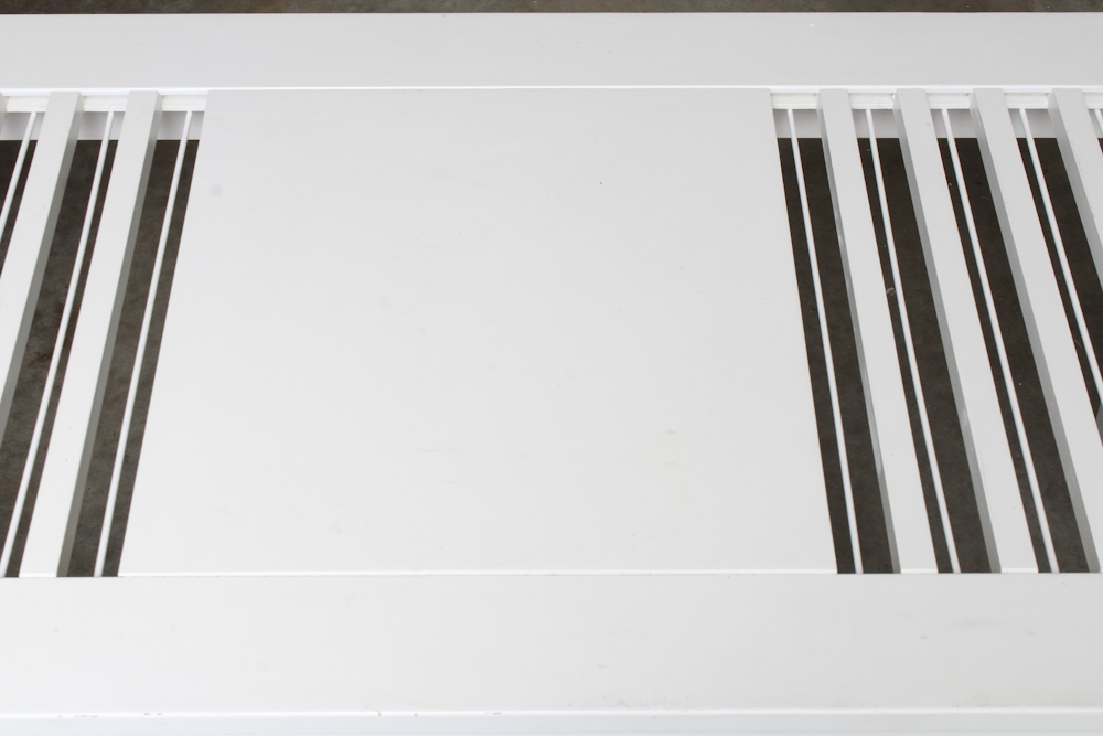 White Finish Shutter Style Accent Table