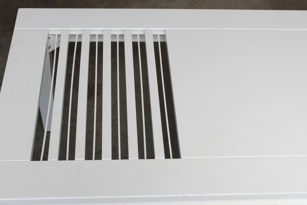 White Finish Shutter Style Accent Table