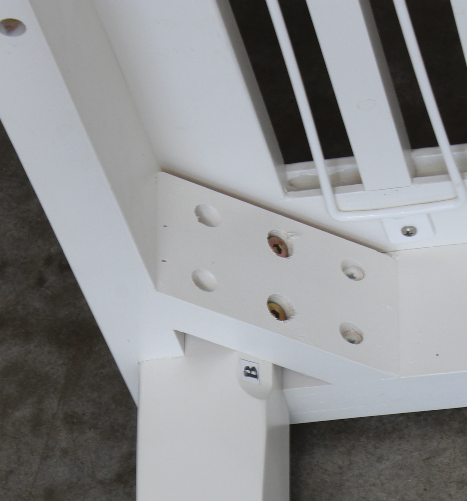 White Finish Shutter Style Accent Table