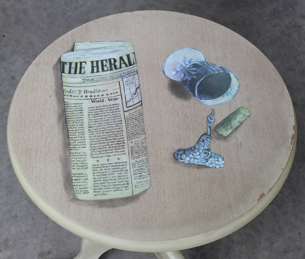 Round Accent Table With Decal Applique Top by The Bombay Company