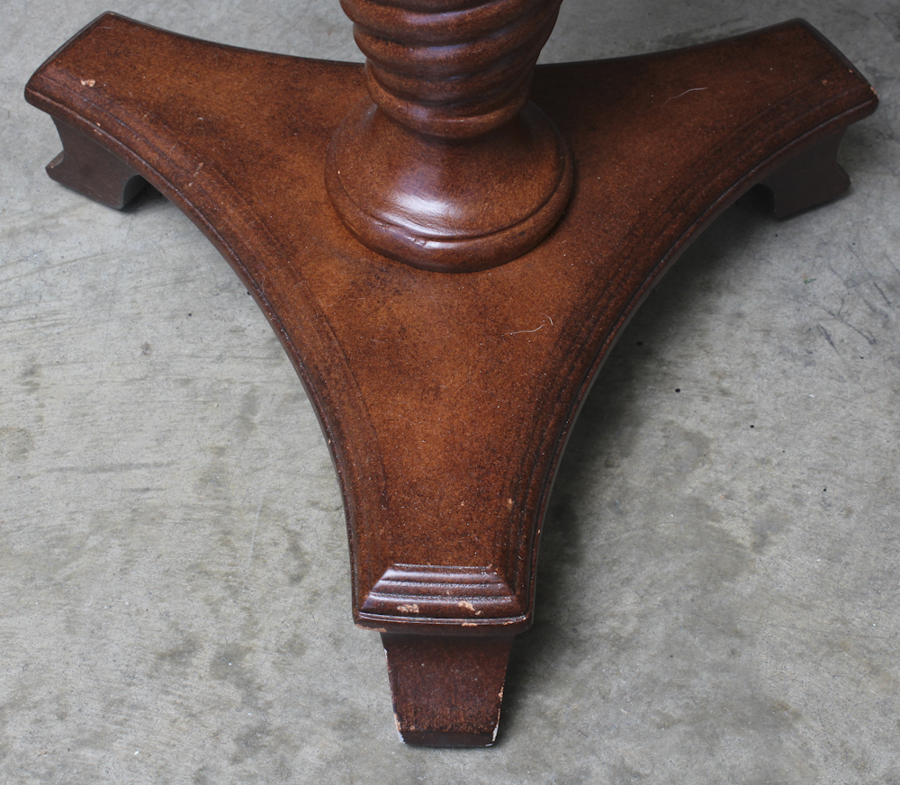 Round Top Candlestick Table With Applied Decal Top by Bombay