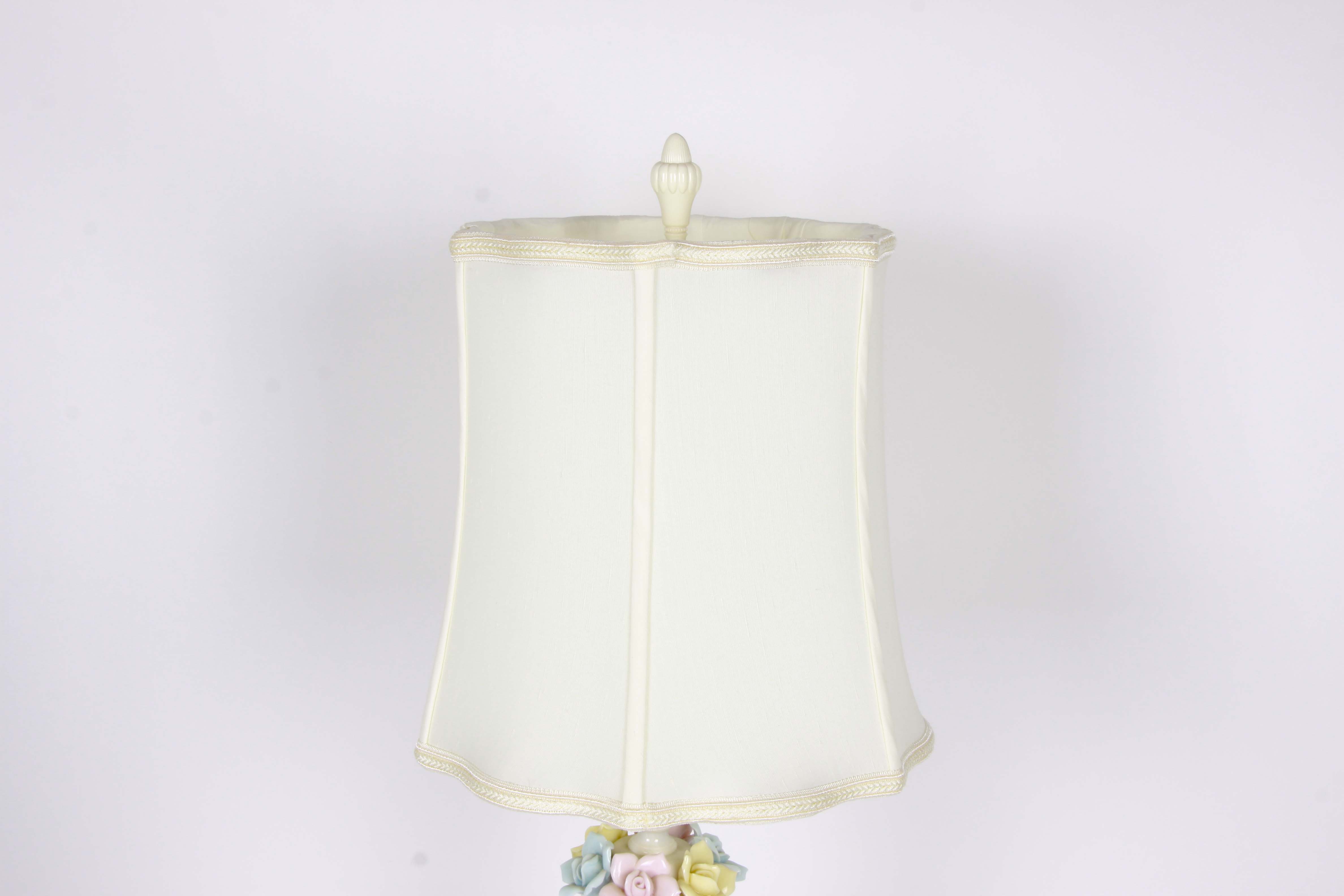 Assorted Floral Decor Including a Lamp and Plant Stand