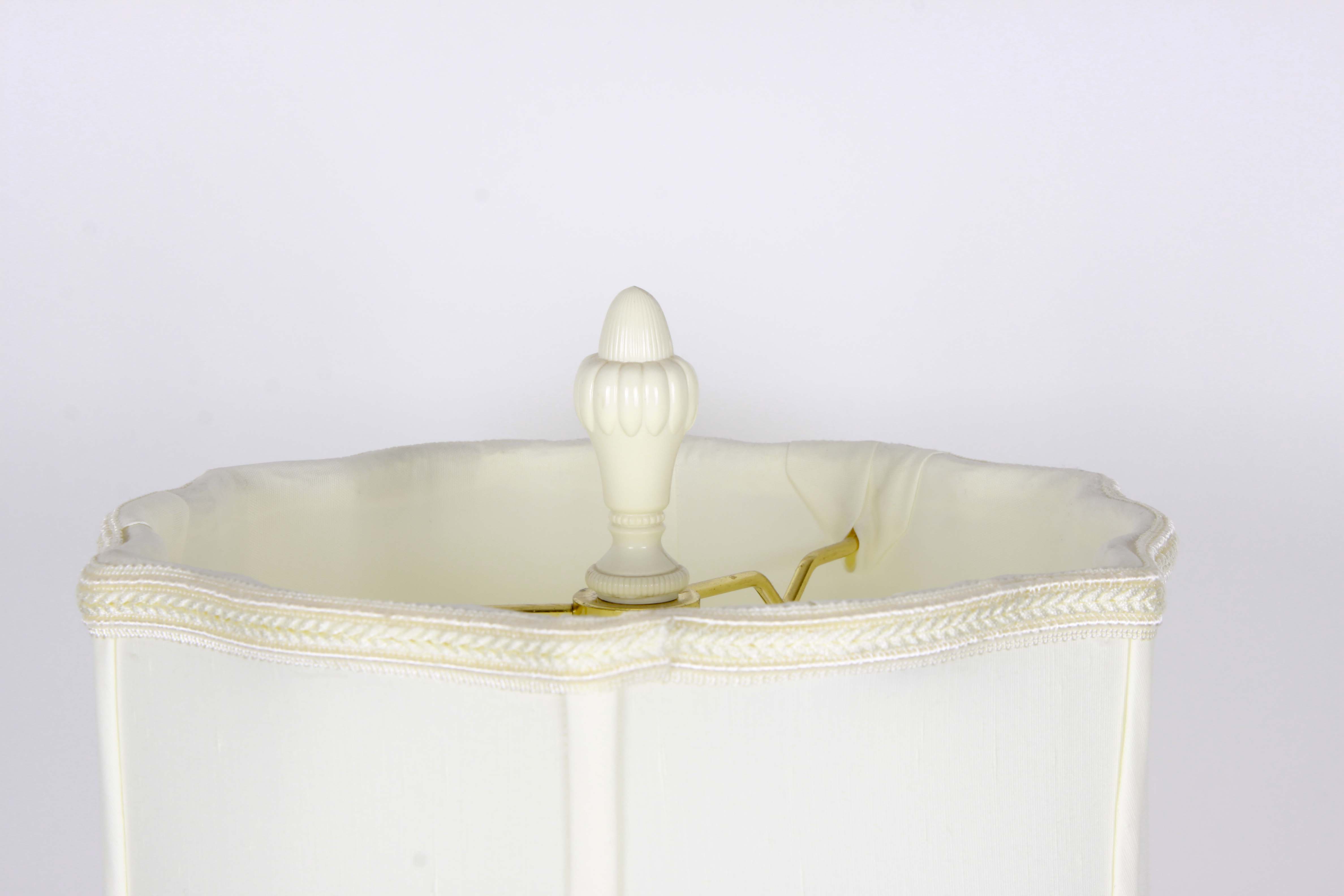 Assorted Floral Decor Including a Lamp and Plant Stand