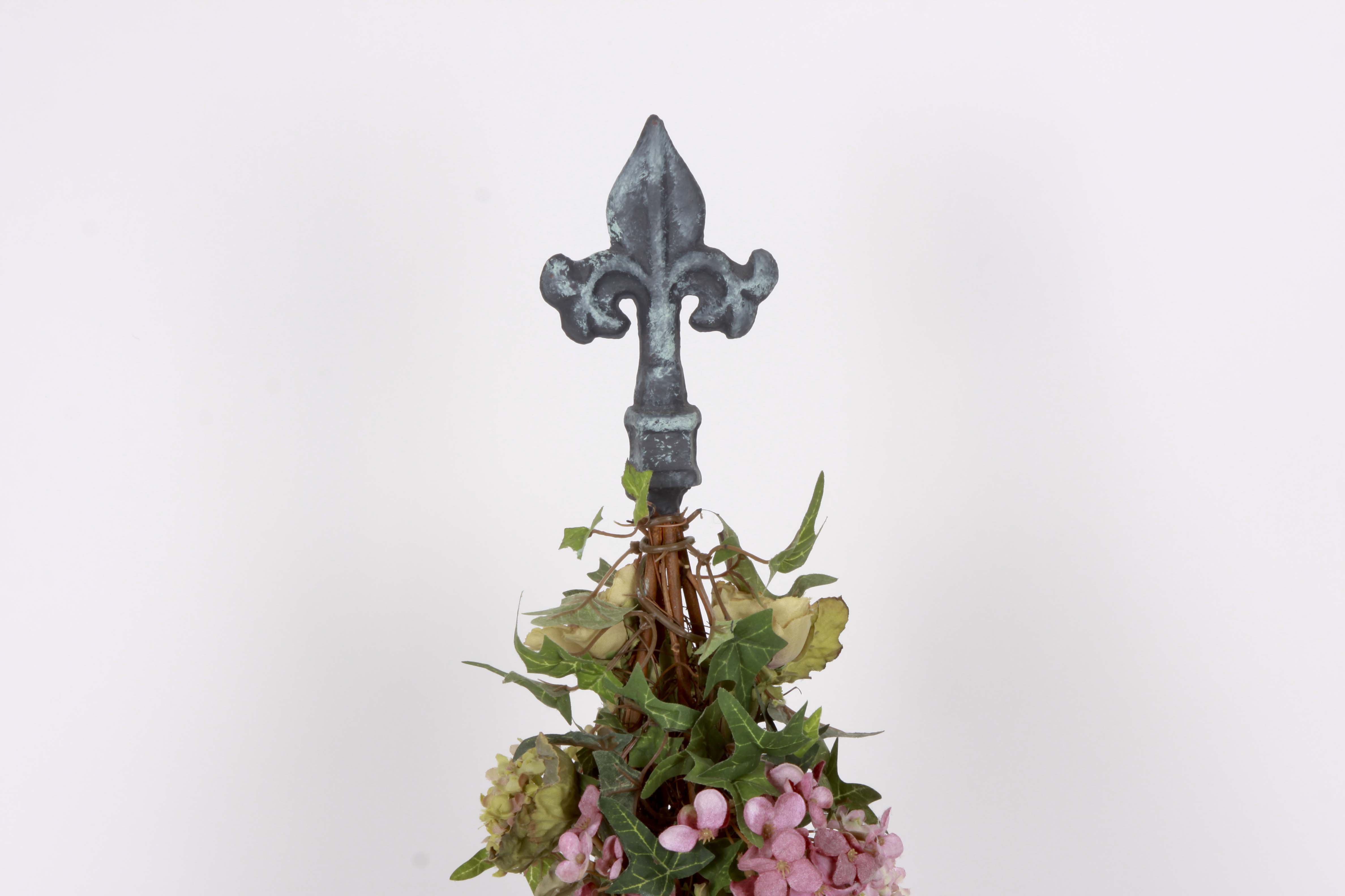 Assorted Floral Decor Including a Lamp and Plant Stand