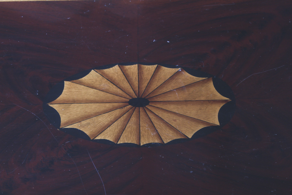 Rectangular Table and Mirror Including Inlay Details