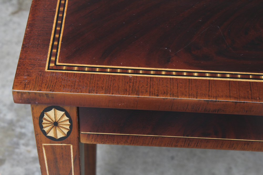 Rectangular Table and Mirror Including Inlay Details