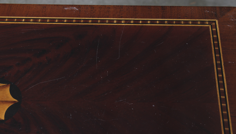 Rectangular Table and Mirror Including Inlay Details