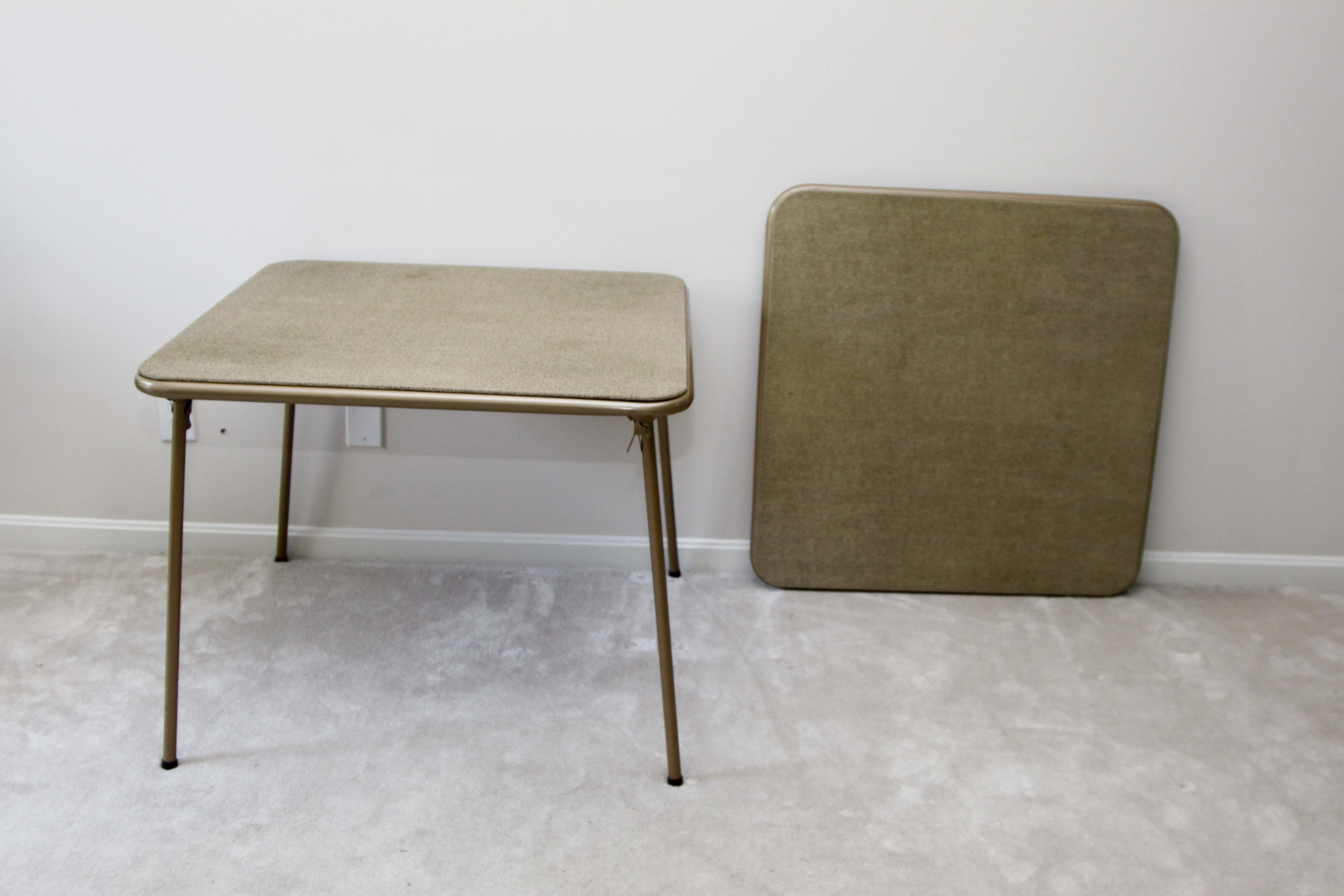 Two Folding Card Tables With Four Chairs