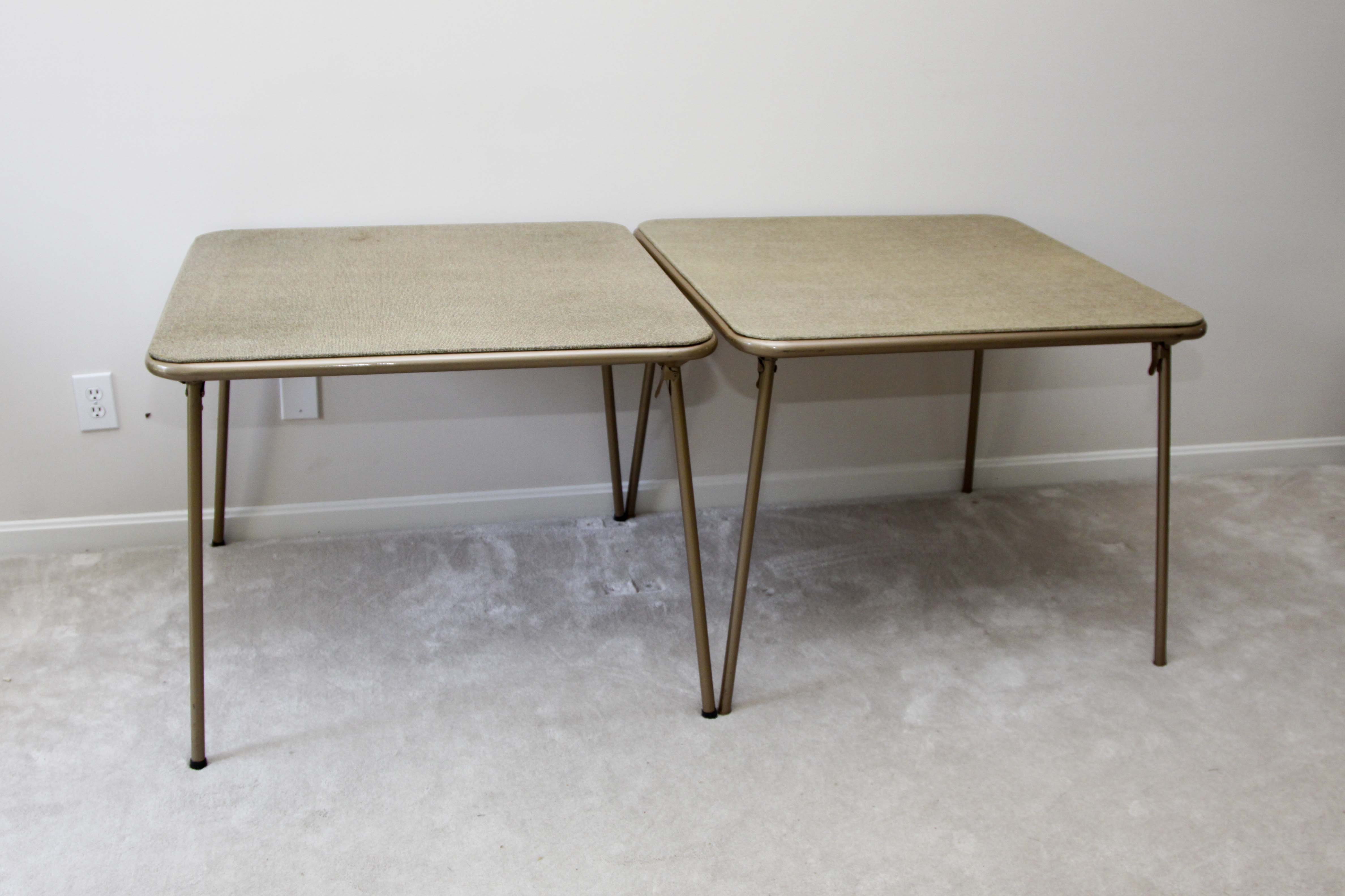 Two Folding Card Tables With Four Chairs