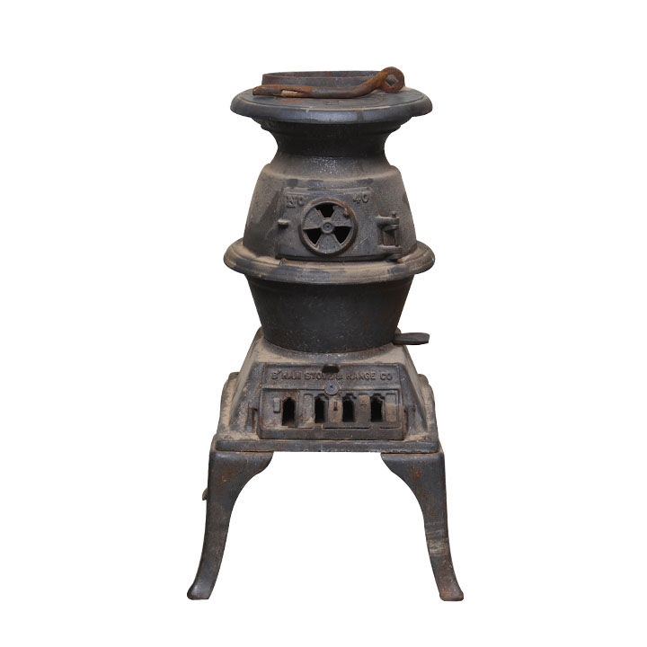 Antique Black Cast Iron Furnace From Birmingham Stove & Range Co.