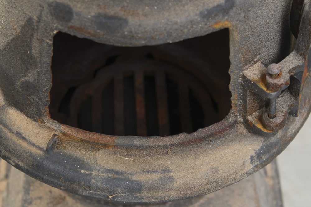 Antique Black Cast Iron Furnace From Birmingham Stove & Range Co.