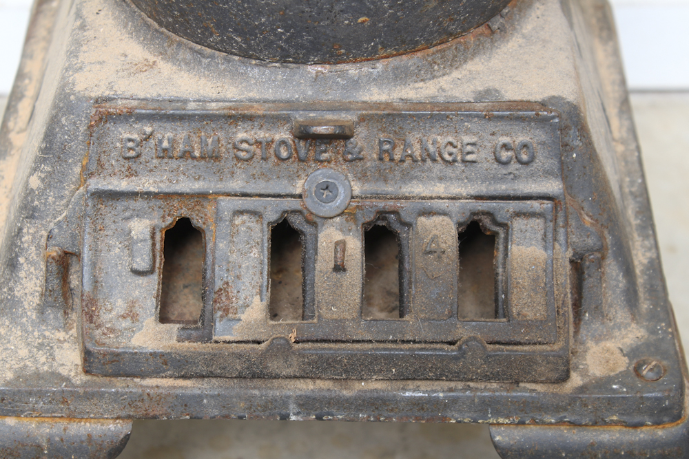 Antique Black Cast Iron Furnace From Birmingham Stove & Range Co.