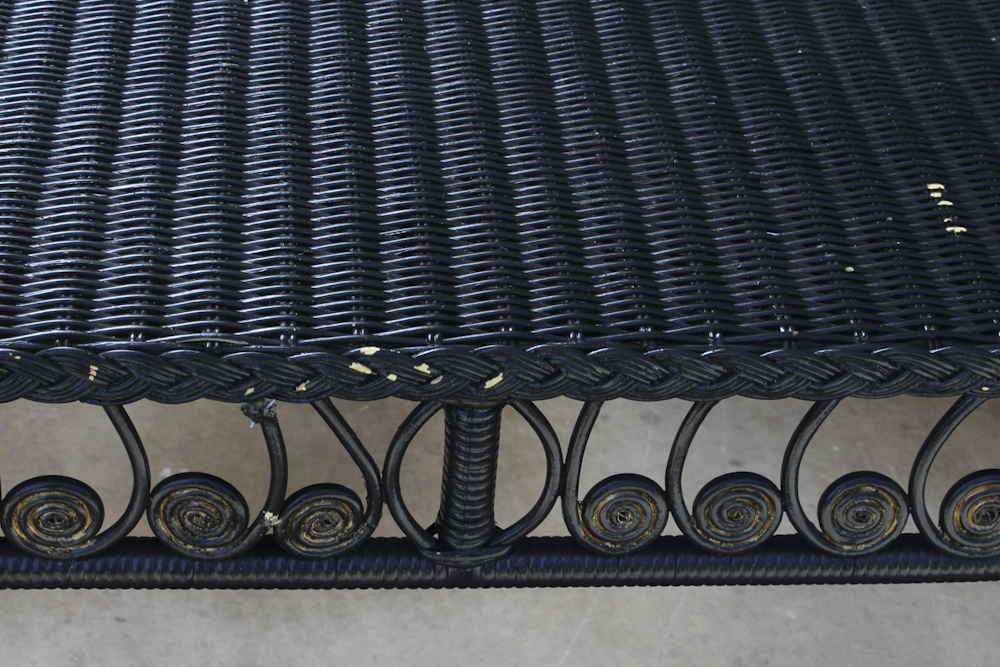 Black Wicker Console Table