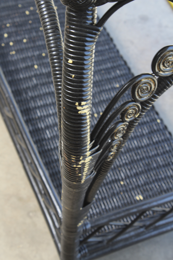 Black Wicker Console Table