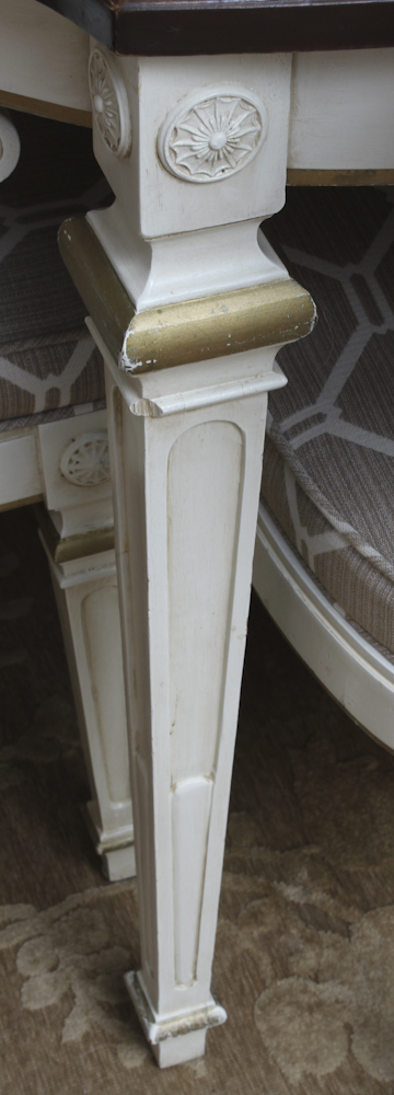 Midcentury Thomasville Provincial Dining Table With Cane Back Chairs